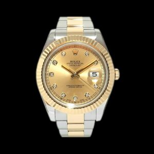 Rolex Datejust II 41mm Steel Yellow Gold M116333 Champagne Diamonds Dial
