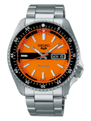 seiko 5 sports automatic orange dial men’s watch srpk11k1