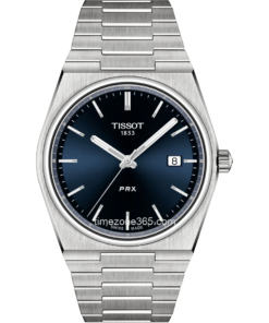 Tissot PRX Quartz Blue Dial Men's Watch T1374101104100 - Striking blue dial with minimalist design, quartz movement, and stainless steel bracelet, epitomizing modern sophistication.