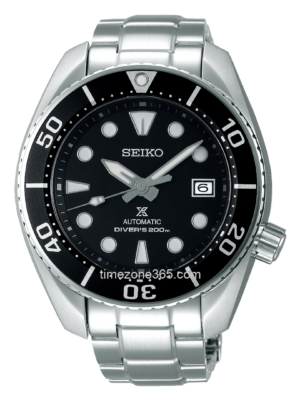 Seiko Prospex Automatic Sumo SPB101J1, a robust and stylish dive watch with a black dial, luminous markers, and a stainless steel bracelet. Built for precision and durability, ideal for underwater adventures.