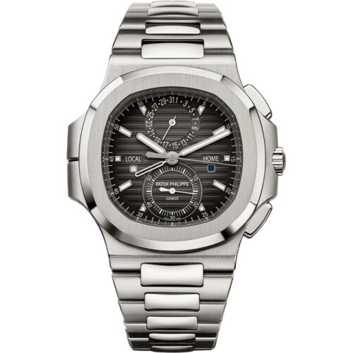 Patek Philippe Nautilus 40.5mm 5990/1A-001 with black dial and stainless steel bracelet.