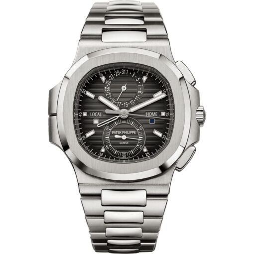 Patek Philippe Nautilus 40.5mm 5990/1A-001 with black dial and stainless steel bracelet.