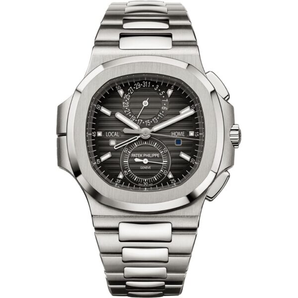 5990-1a-001_1 Patek Philippe Nautilus 40.5mm 5990/1A-001 with black dial and stainless steel bracelet.