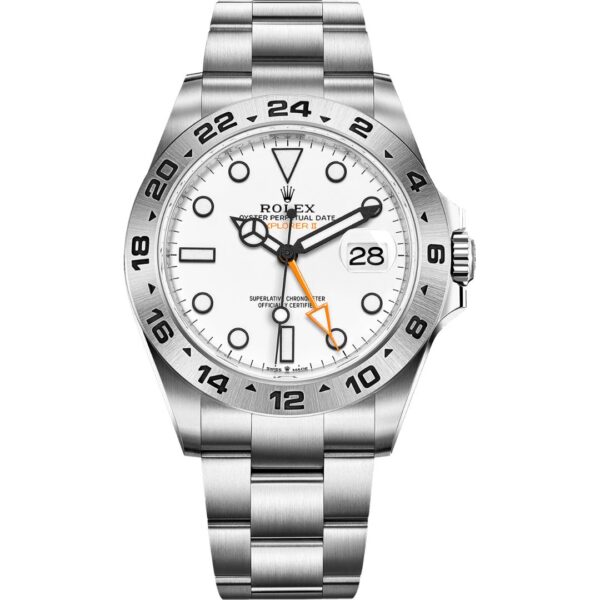 216570-0001_1 Rolex Explorer II 216570-0001 Stainless Steel White Dial