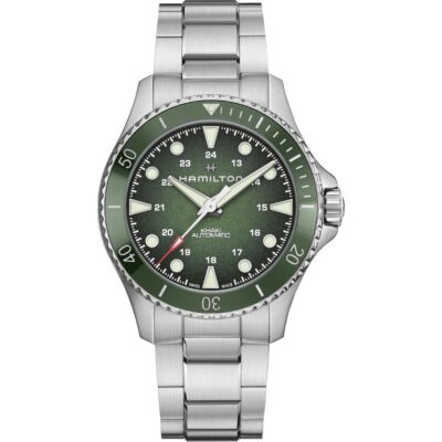 Hamilton Khaki Navy Scuba Auto H82525160 Stainless Steel Green Dial