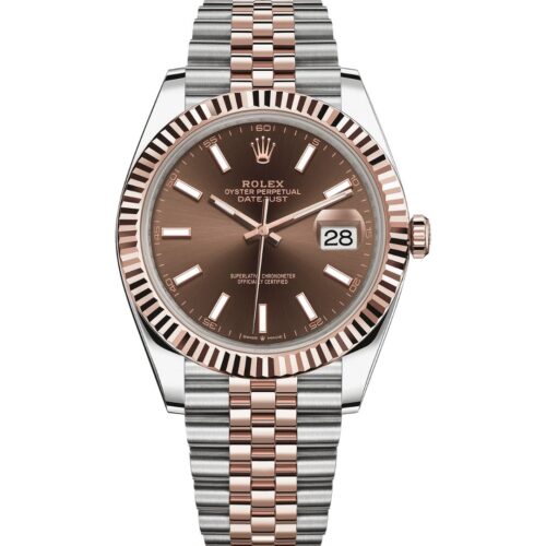 Rolex Datejust 41 126331-0002 Rose Gold Stainless Steel Brown Dial Jubilee