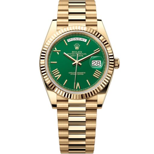Rolex Day-Date 40 228238-0061 Yellow Gold Green Dial