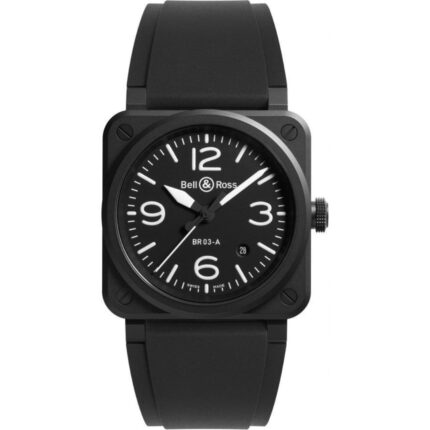 Bell & Ross BR 03 Black Matte 41mm BR03A-BL-CE/SRB Front View