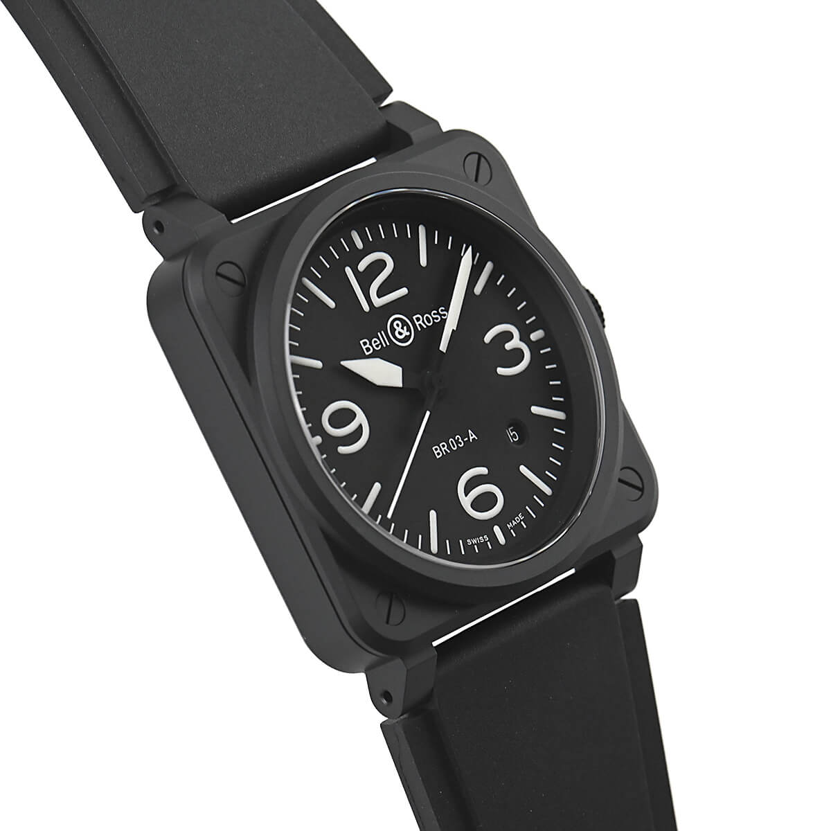 Bell & Ross BR 03 Black Matte 41mm BR03A-BL-CE/SRB Left View