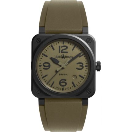 Bell & Ross BR 03 Military Ceramic 41mm BR03A-MIL-CE/SRB Front View