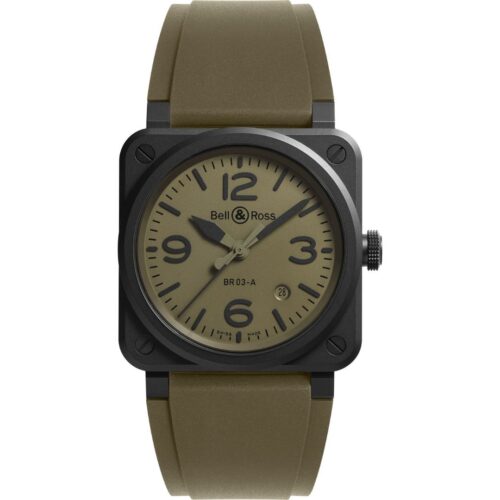 Bell & Ross BR 03 Military Ceramic 41mm BR03A-MIL-CE/SRB Front View