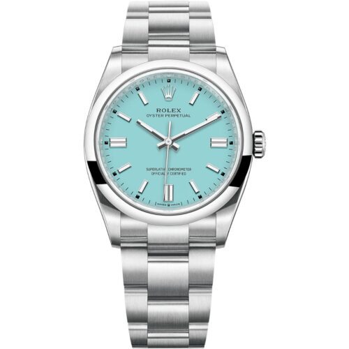 Rolex Oyster Perpetual 36 126000 in stainless steel with turquoise dial