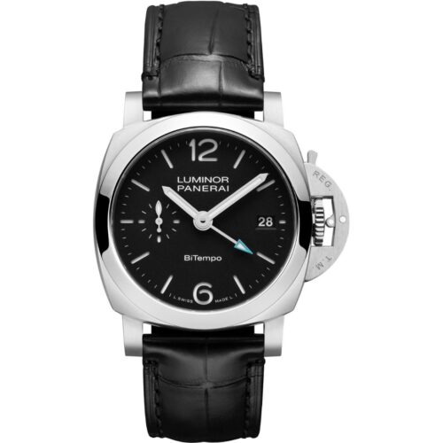 Panerai Luminor Quaranta BiTempo PAM01365 in steel with black dial