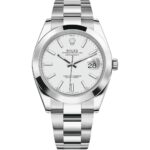 Rolex Datejust 41 126300 in steel oyster bracelet with white dial