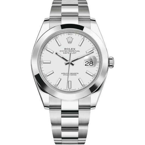 Rolex Datejust 41 126300 in steel oyster bracelet with white dial