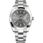 Rolex Datejust 41 126300 in steel oyster bracelet with slate dial