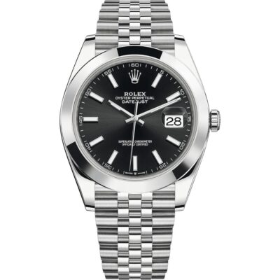 Rolex Datejust 41 126300 in steel jubilee bracelet with black dial