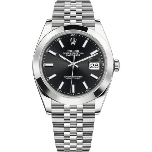 Rolex Datejust 41 126300 in steel jubilee bracelet with black dial