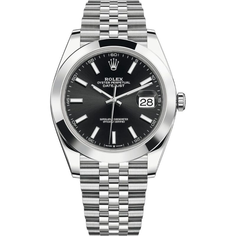 Rolex Datejust 41 126300 in steel jubilee bracelet with black dial