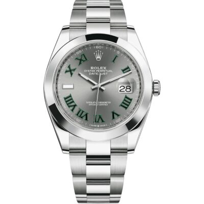Rolex Datejust 41 126300 'Wimbledon' in steel oyster bracelet with slate dial