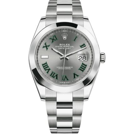 Rolex Datejust 41 126300 'Wimbledon' in steel oyster bracelet with slate dial