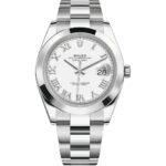 Rolex Datejust 41 126300 in steel oyster bracelet with white roman dial