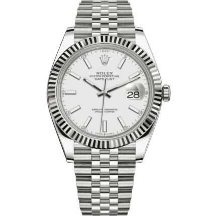 Rolex Datejust 41 126334 in steel jubilee bracelet with white dial