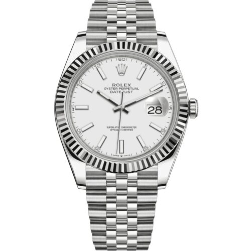 Rolex Datejust 41 126334 in steel jubilee bracelet with white dial