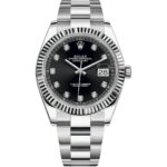 Rolex Datejust 41 126334 in steel oyster bracelet with black diamond dial