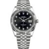 Rolex Datejust 41 126334 in steel jubilee bracelet with black diamond dial