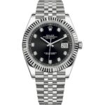 Rolex Datejust 41 126334 in steel jubilee bracelet with black diamond dial
