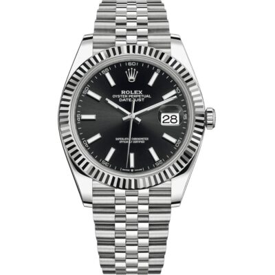 Rolex Datejust 41 126334 in steel jubilee bracelet with black dial