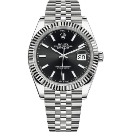 Rolex Datejust 41 126334 in steel jubilee bracelet with black dial