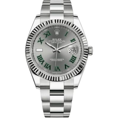 Rolex Datejust 41 126334 'Wimbledon' in steel oyster bracelet with slate dial