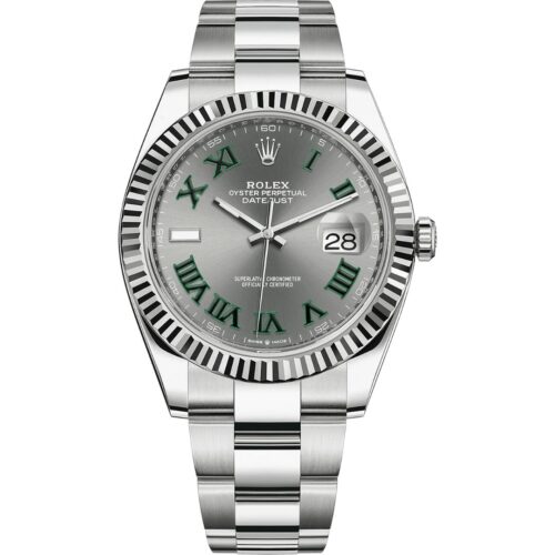 Rolex Datejust 41 126334 'Wimbledon' in steel oyster bracelet with slate dial
