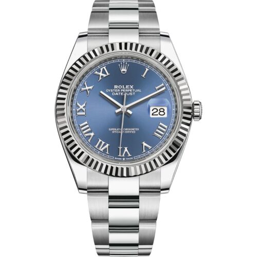 Rolex Datejust 41 126334 in steel oyster bracelet with blue roman dial