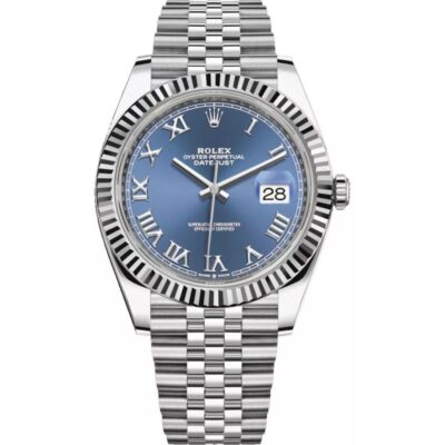 Rolex Datejust 41 126334 in steel jubilee bracelet with blue roman dial