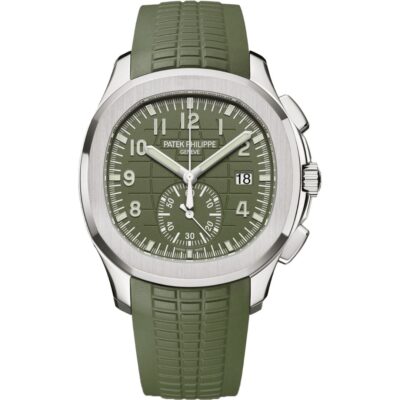 Patek Philippe Aquanaut Chronograph 5968G-010 White Gold Green Dial